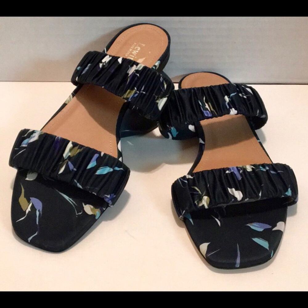 LEWITT ******JUST REDUCED******BLUE ELENA RUCHED SLIDE SANDAL SIZE 40